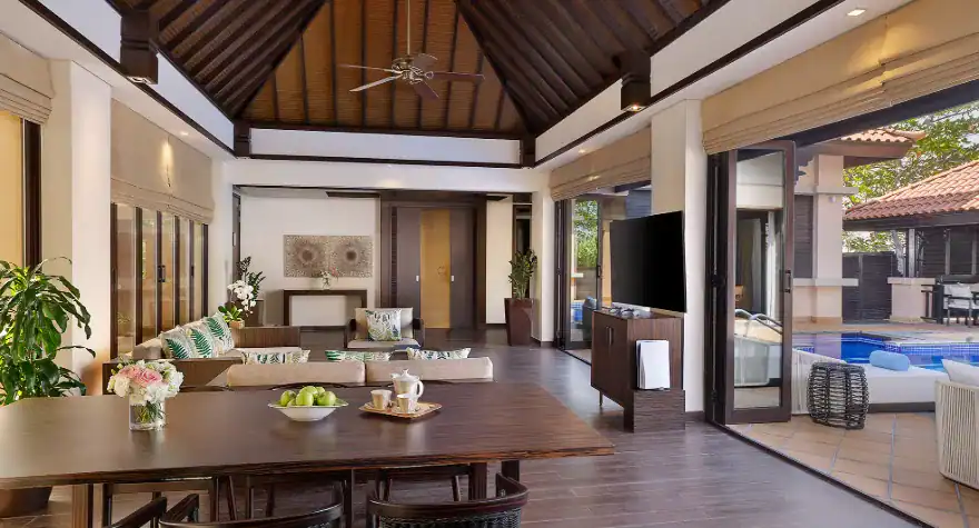 Anantara The Palm Dubai Resort Guest Room Two Bedroom Beach Pool Villa Living Room Rennovated 2